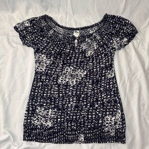 John Robshaw for Lucky Floral Boho Blouse Size M